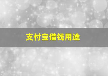 支付宝借钱用途