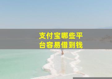 支付宝哪些平台容易借到钱