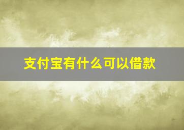 支付宝有什么可以借款