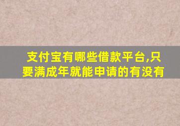 支付宝有哪些借款平台,只要满成年就能申请的有没有