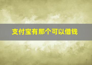 支付宝有那个可以借钱