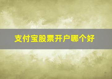 支付宝股票开户哪个好