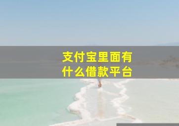 支付宝里面有什么借款平台