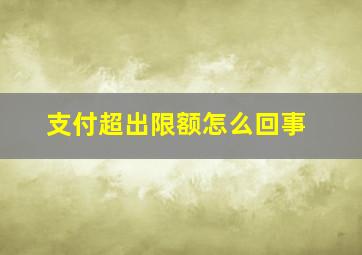 支付超出限额怎么回事