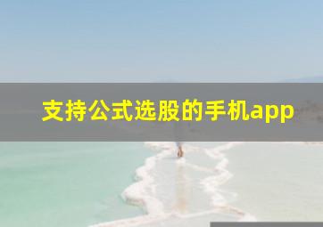 支持公式选股的手机app