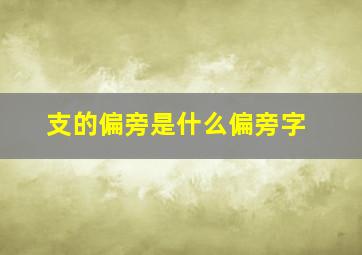 支的偏旁是什么偏旁字