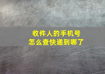 收件人的手机号怎么查快递到哪了