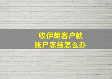 收伊朗客户款账户冻结怎么办