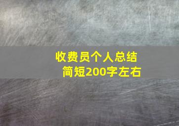 收费员个人总结简短200字左右