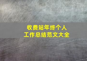 收费站年终个人工作总结范文大全