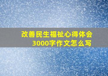 改善民生福祉心得体会3000字作文怎么写