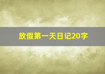 放假第一天日记20字