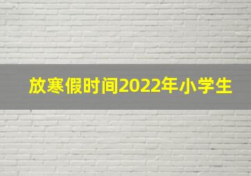 放寒假时间2022年小学生