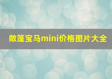 敞篷宝马mini价格图片大全