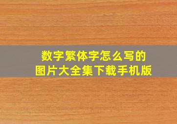 数字繁体字怎么写的图片大全集下载手机版