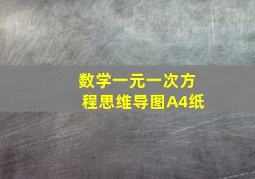 数学一元一次方程思维导图A4纸