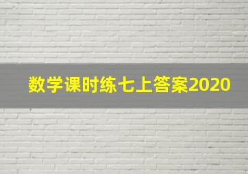 数学课时练七上答案2020