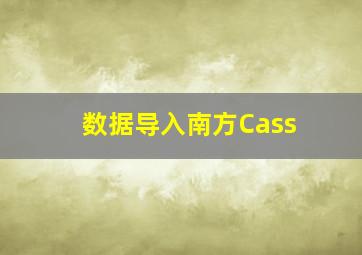 数据导入南方Cass