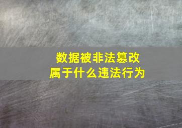 数据被非法篡改属于什么违法行为