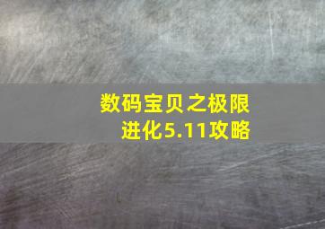 数码宝贝之极限进化5.11攻略