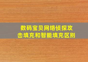 数码宝贝网络侦探攻击填充和智能填充区别