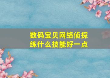 数码宝贝网络侦探练什么技能好一点