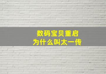 数码宝贝重启为什么叫太一传