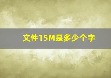 文件15M是多少个字