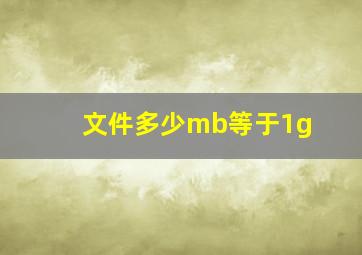 文件多少mb等于1g