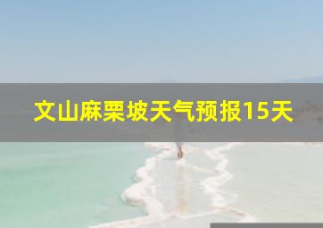 文山麻栗坡天气预报15天