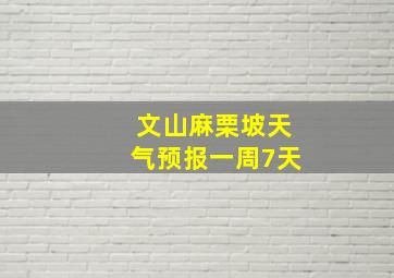 文山麻栗坡天气预报一周7天