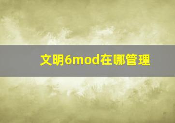 文明6mod在哪管理