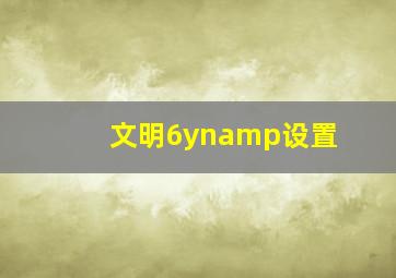 文明6ynamp设置