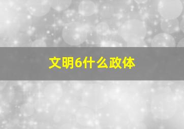 文明6什么政体