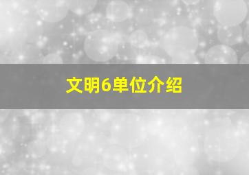 文明6单位介绍