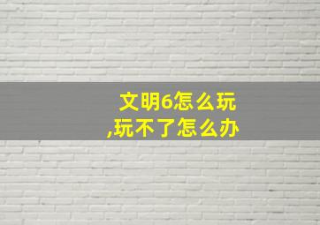 文明6怎么玩,玩不了怎么办