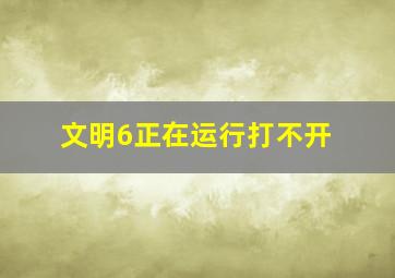 文明6正在运行打不开