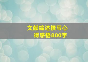 文献综述撰写心得感悟800字