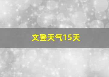 文登天气15天