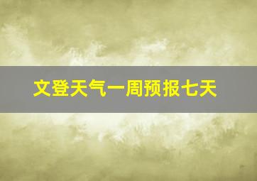 文登天气一周预报七天