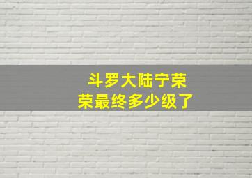 斗罗大陆宁荣荣最终多少级了