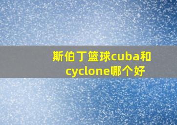 斯伯丁篮球cuba和cyclone哪个好