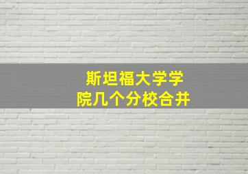 斯坦福大学学院几个分校合并