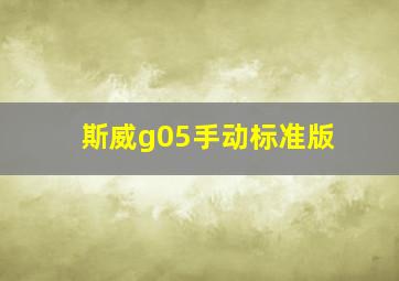 斯威g05手动标准版