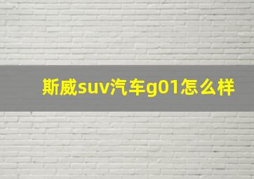 斯威suv汽车g01怎么样