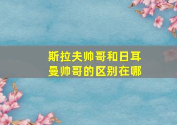 斯拉夫帅哥和日耳曼帅哥的区别在哪