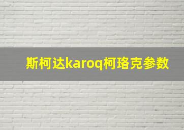 斯柯达karoq柯珞克参数