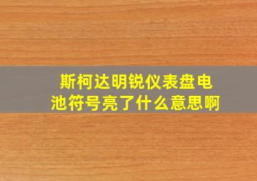 斯柯达明锐仪表盘电池符号亮了什么意思啊