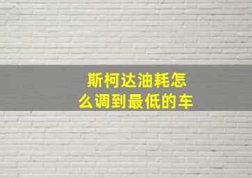 斯柯达油耗怎么调到最低的车