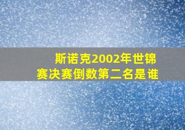 斯诺克2002年世锦赛决赛倒数第二名是谁